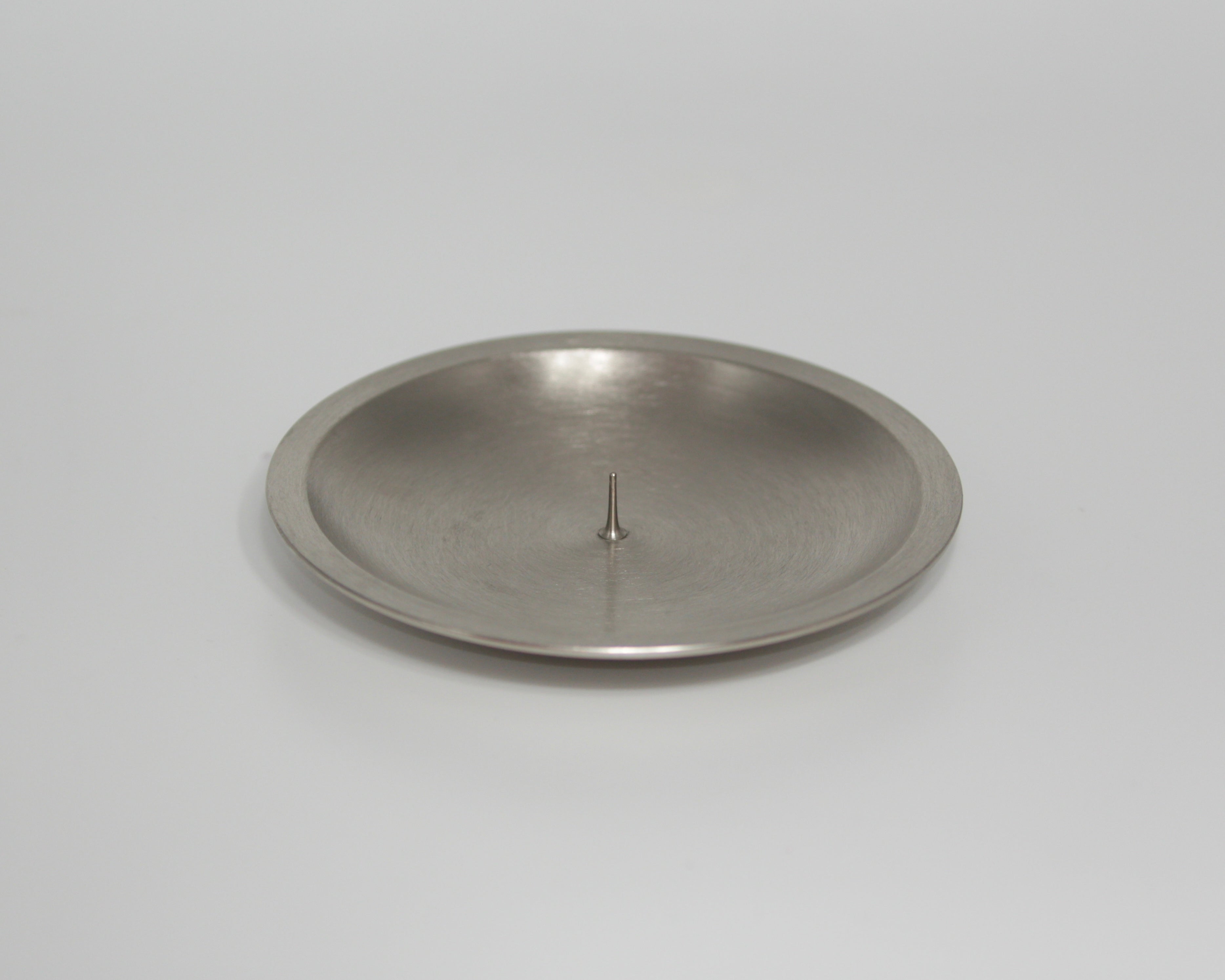 Kerzenteller silber mit Dorn