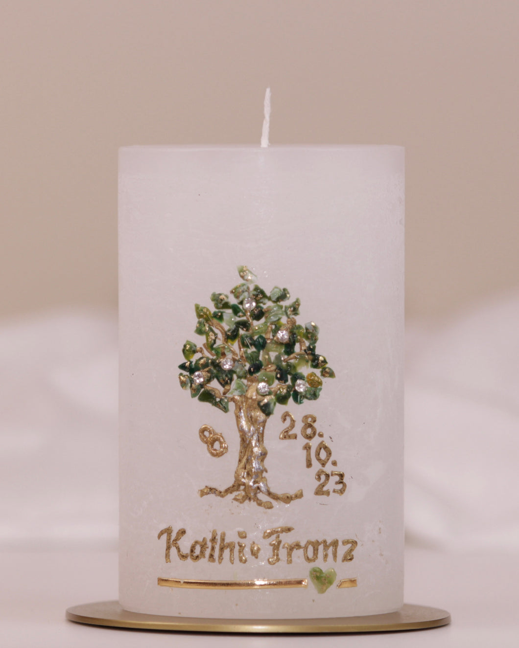 Hochzeitskerze Kathi & Franz / Handarbeit / Kerze handgegossen