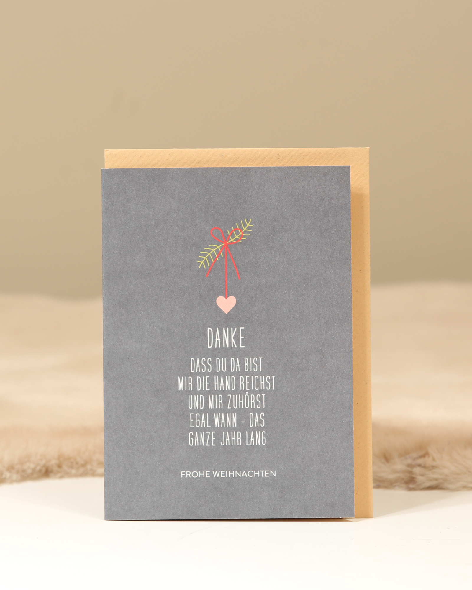 Grußkarte „Danke“ – Weihnachtsmotiv