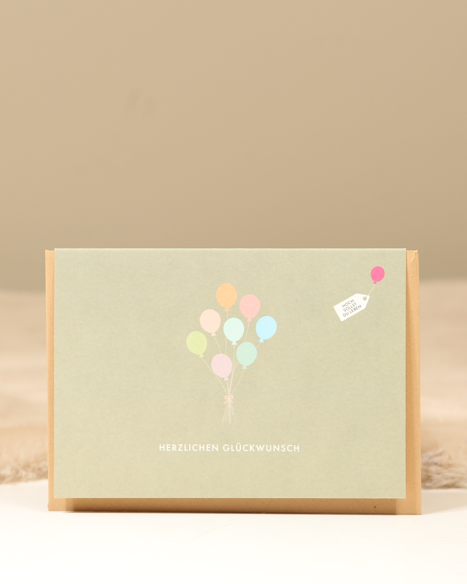 Grußkarte „Herzlichen Glückwunsch“ – Luftballons