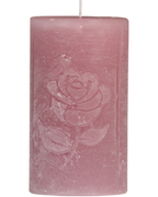 Rose Motivkerze in altrosa.