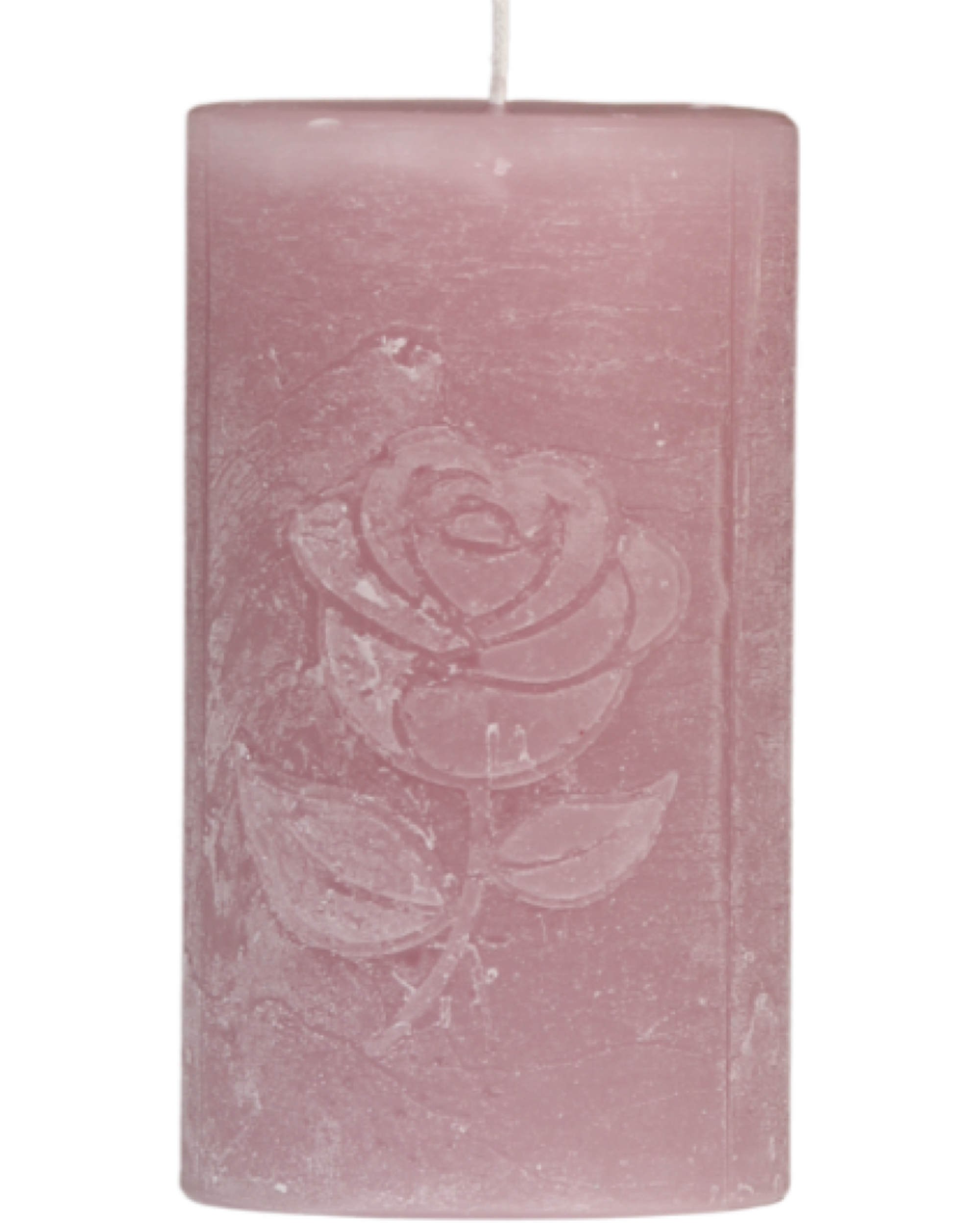 Rose Motivkerze in altrosa.