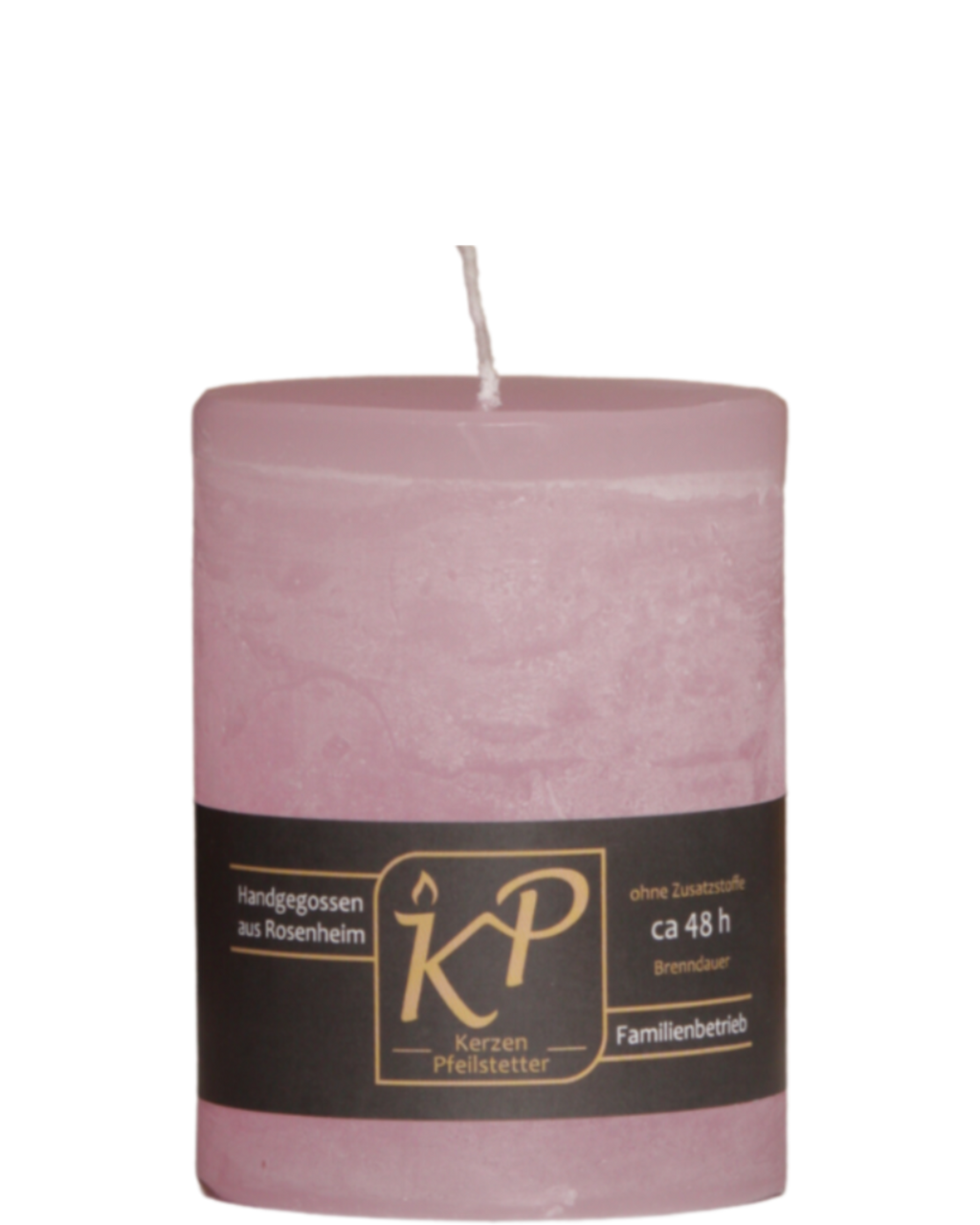 Tischkerze in pastellrosa.