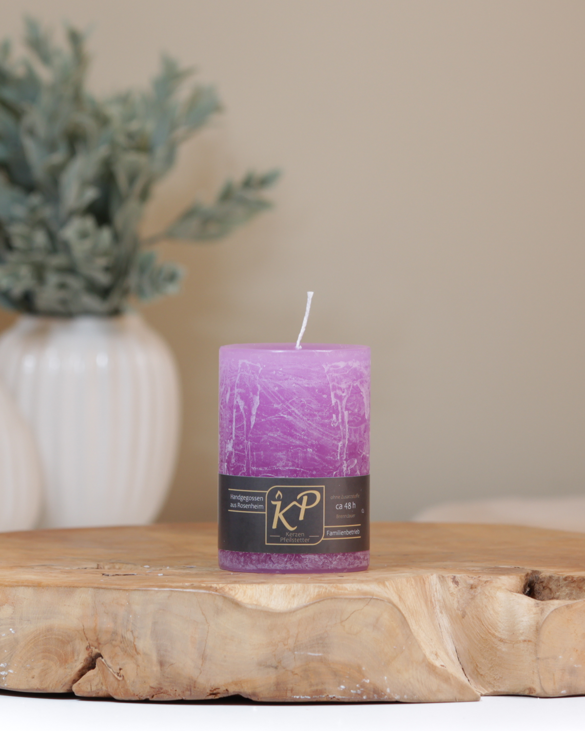 Table candle | light purple