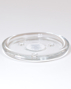 Kerzenteller aus klarem Glas mit glatter Oberfläche in der großen Größe.