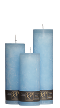 Load image into Gallery viewer, Dalina flower candle | light blue | ~ 130h burning time
